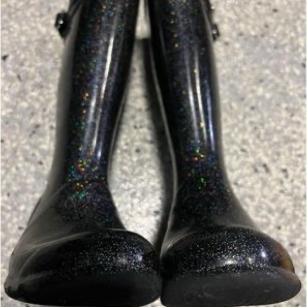 Hunter starcloud boots in black glitter 2/3 - Picture 5 of 8